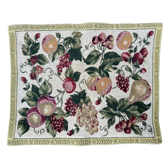 Set Of 4 Waverly Vintage Fruit Tapestry Placemats 13.5" x 17" LIned - Picture 5 of 5